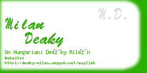 milan deaky business card